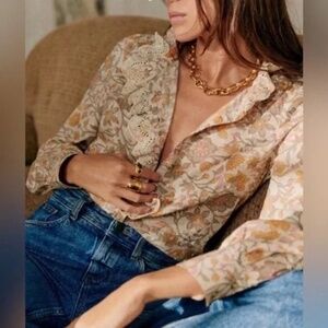 Floral Beige Blouse - Sezane